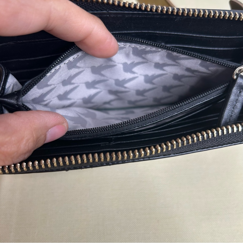 LO&SONS Accordion zipper wallet Black Leather - Picture 6 of 7